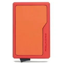 Portacarte PIQUADRO MagSafe in Alluminio e Pelle con RFID Colore Arancio - PP7072S145R
