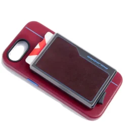 Portacarte PIQUADRO MagSafe in Alluminio e Pelle con RFID Colore Mogano - PP7072B2R