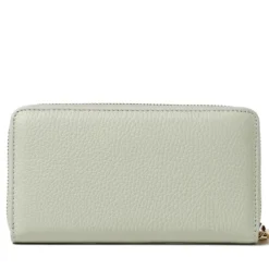 Portafoglio Donna COCCINELLE Zip Around in Pelle Celadon Green Linea Metallic Soft