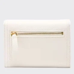 Portafoglio Donna COCCINELLE in Pelle Colore Blanco Linea Campus con Zip Posteriore