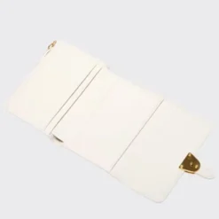 Portafoglio Donna COCCINELLE in Pelle Colore Blanco Linea Campus con Zip Posteriore