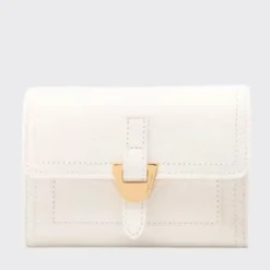 Portafoglio Donna COCCINELLE in Pelle Colore Blanco Linea Campus con Zip Posteriore