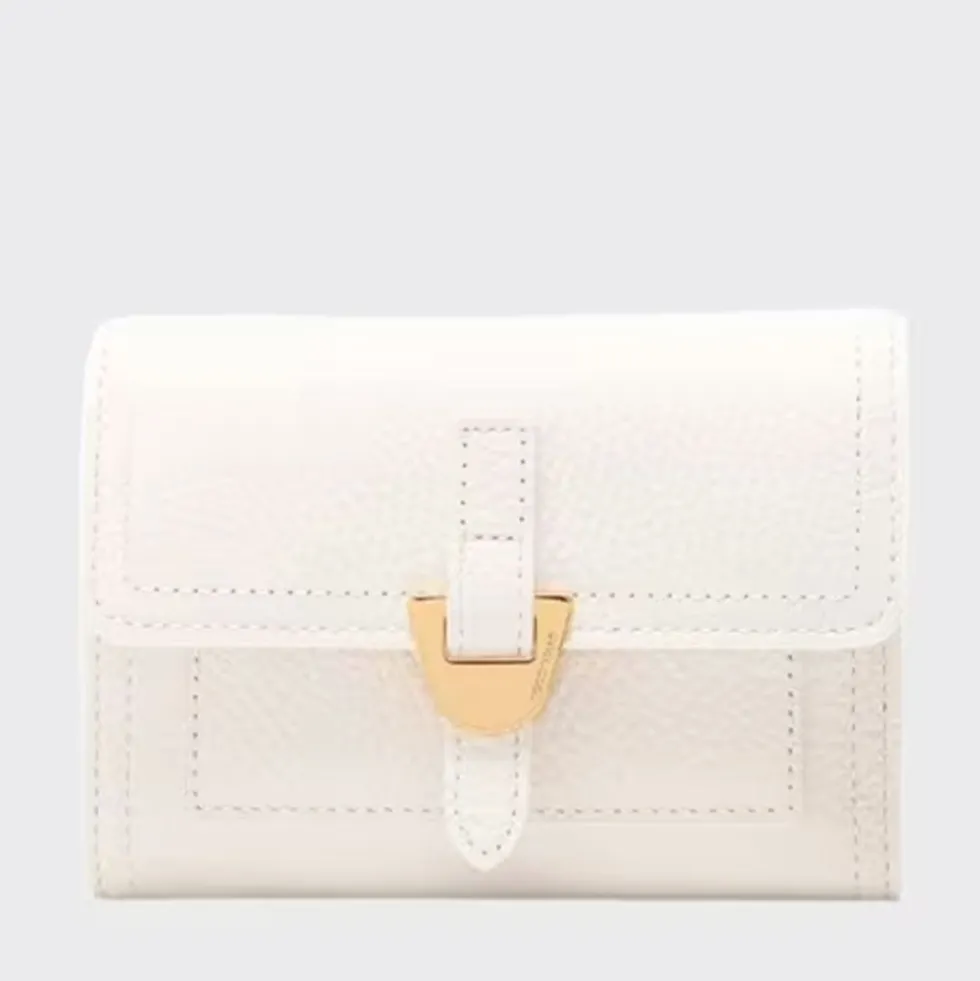 Portafoglio Donna COCCINELLE in Pelle Colore Blanco Linea Campus con Zip Posteriore