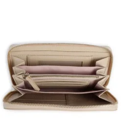 Portafoglio Donna COCCINELLE Zip Around in Pelle Sandshell Linea Metallic Soft