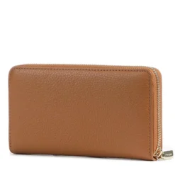 Portafoglio Donna COCCINELLE Zip Around in Pelle Cognac Linea Metallic Soft