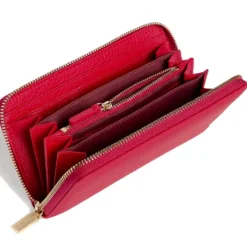 Portafoglio Donna COCCINELLE Zip Around in Pelle Scarlet Linea Metallic Soft
