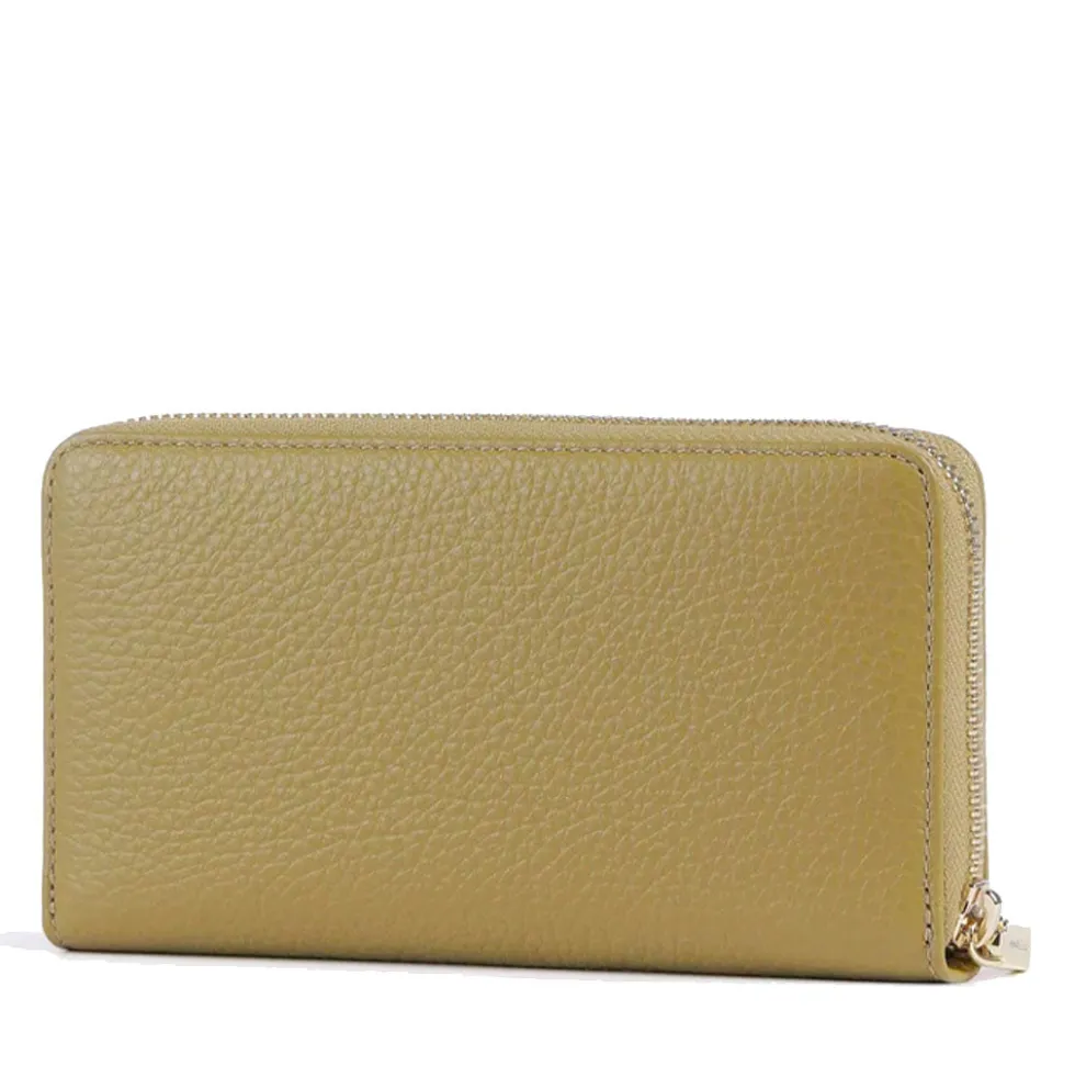 Portafoglio Donna COCCINELLE Zip Around in Pelle Seagrass Linea Metallic Soft
