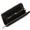Portafoglio Donna COCCINELLE Zip Around in Pelle Nera Linea Metallic Soft