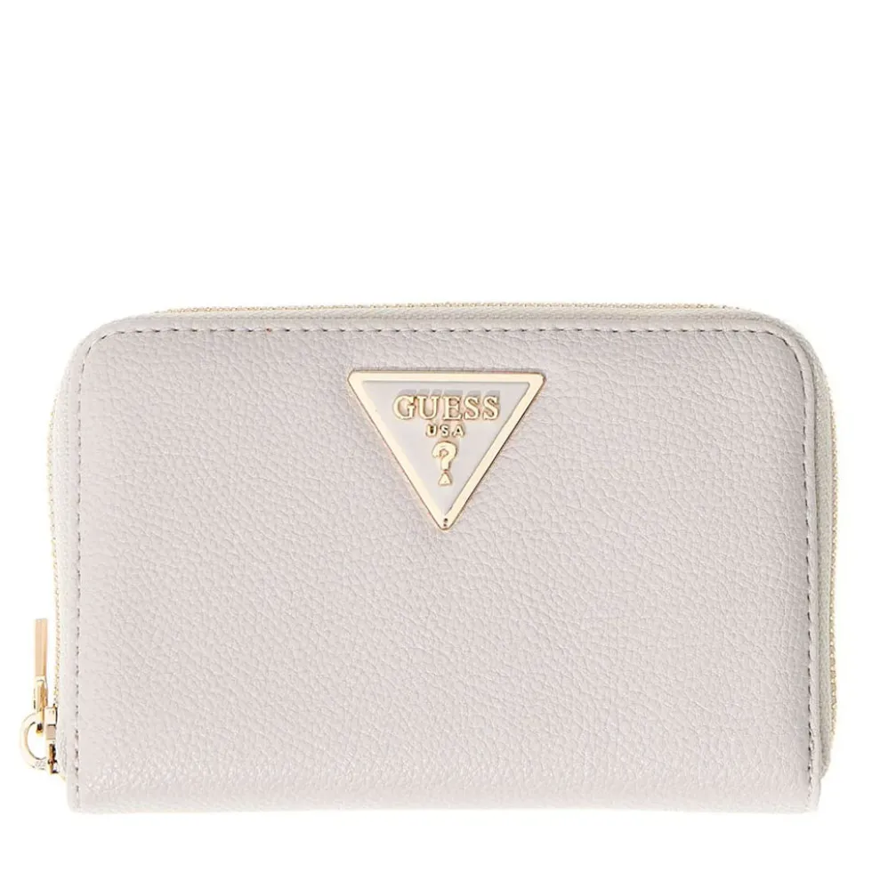 Portafoglio Donna GUESS Chiuso con Zip Linea Laurel Colore Ivory Misura Media