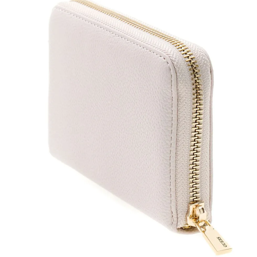 Portafoglio Donna GUESS Chiuso con Zip Linea Laurel Colore Ivory Misura Media