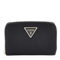 Portafoglio Donna GUESS Chiuso con Zip Linea Laurel Colore Nero Misura Media