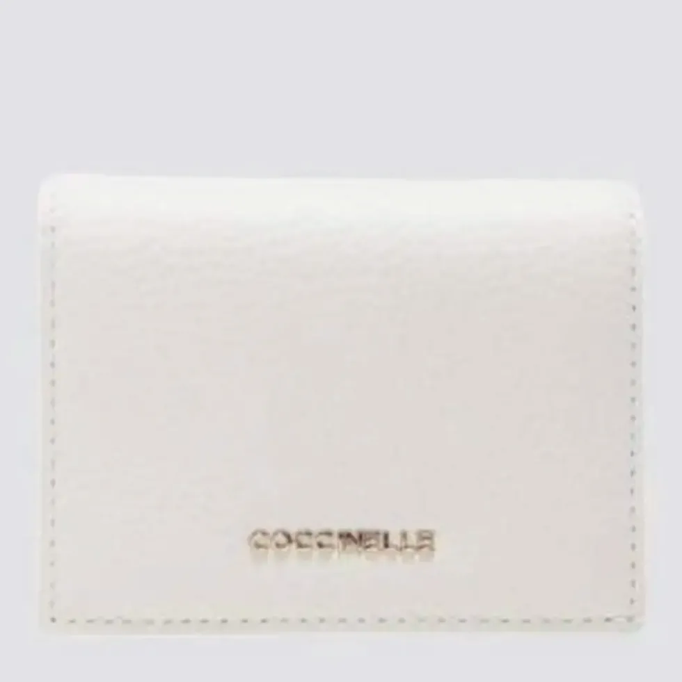 Portafoglio Donna Mini COCCINELLE in Pelle Linea Metallic Soft colore Blanco Chiuso con Bottone
