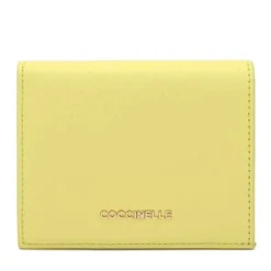 Portafoglio Donna Mini COCCINELLE in Pelle Linea Metallic Soft colore Lime Wash Chiuso