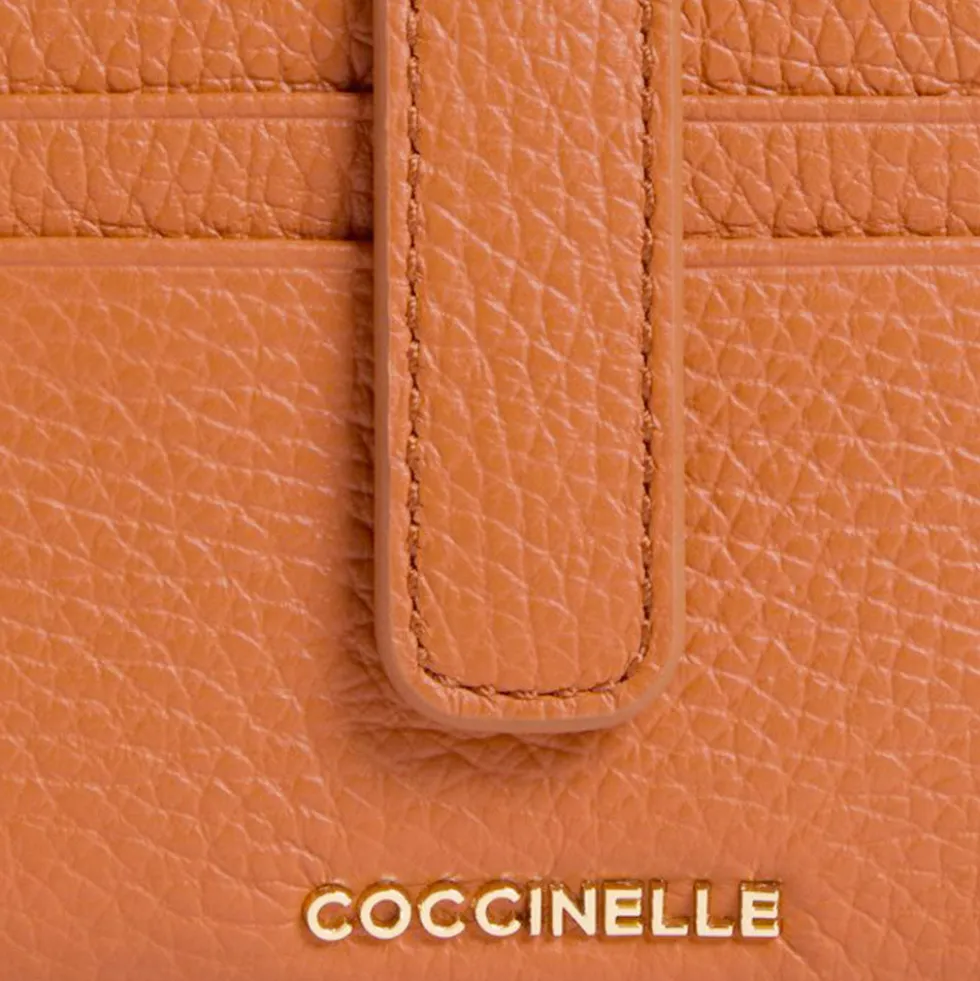 Portafoglio Donna Mini COCCINELLE in Pelle Colore Crab Linea Metallic Soft
