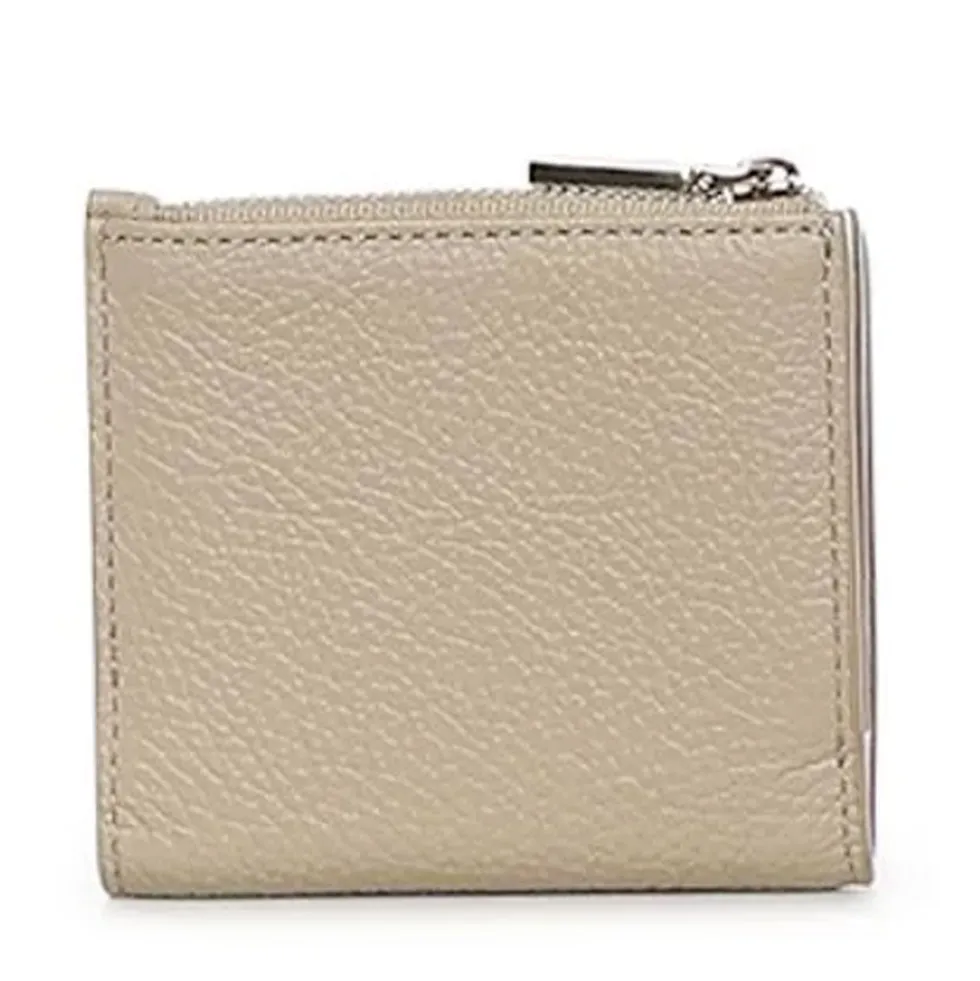 Portafoglio Donna Mini COCCINELLE in Pelle Colore Sandshell Linea Metallic Soft