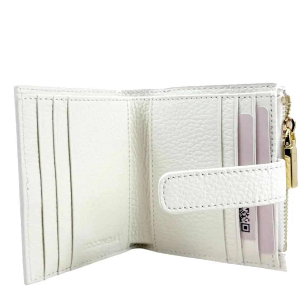 Portafoglio Donna Mini COCCINELLE in Pelle Colore Pearl Linea Metallic Soft