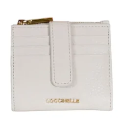 Portafoglio Donna Mini COCCINELLE in Pelle Colore Pearl Linea Metallic Soft