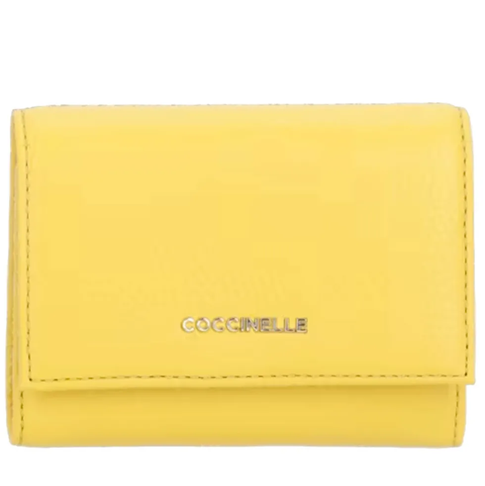 Portafoglio Donna Piccolo COCCINELLE in Pelle Colore Soleado Linea Metallic Soft