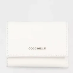 Portafoglio Donna Piccolo COCCINELLE in Pelle Colore Blanco Linea Metallic Soft