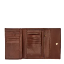 Portafoglio Donna Piccolo con Clip THE BRIDGE linea Story in Pelle Marrone Made in Italy