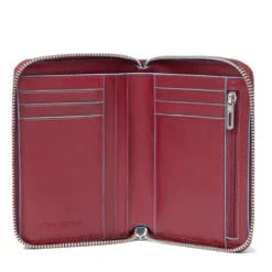 Portafoglio Donna Piccolo PIQUADRO In Pelle Rossa Linea Blue Square Chiusao con Zip - PD6557B2R