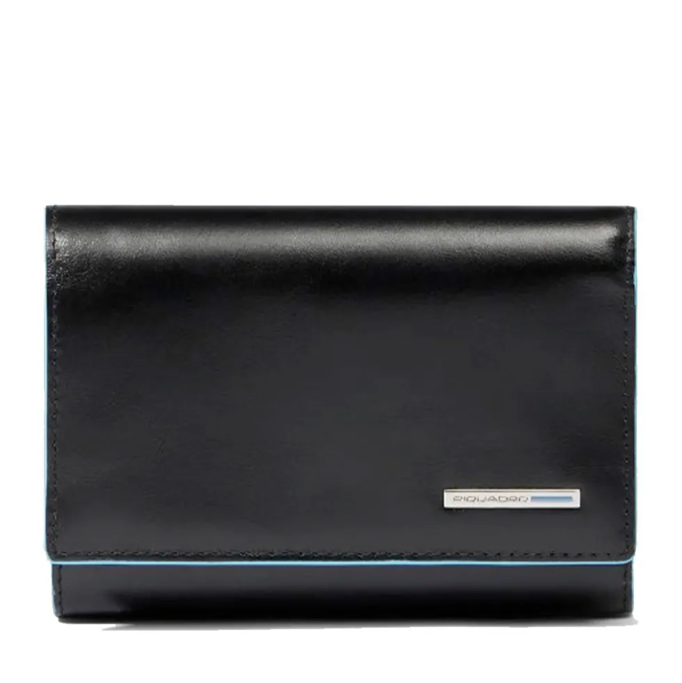 Portafoglio Donna Piccolo PIQUADRO In Pelle Nera Linea Blue Square - PD6471B2R