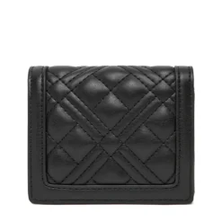Portafoglio Donna Piccolo Trapuntato LOVE MOSCHINO linea Quilted Nero e Nikel