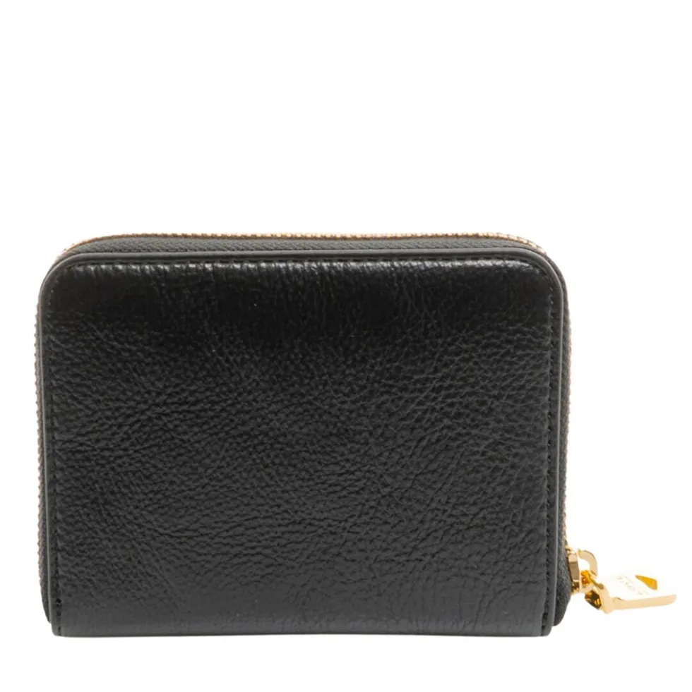 Portafoglio Donna Piccolo Zip Around LOVE MOSCHINO Nero con Placca Logata