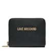 Portafoglio Donna Piccolo Zip Around LOVE MOSCHINO Effetto Goffrato Nero