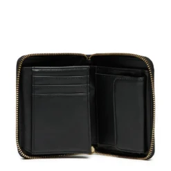 Portafoglio Donna Piccolo Zip Around LOVE MOSCHINO Effetto Goffrato Nero