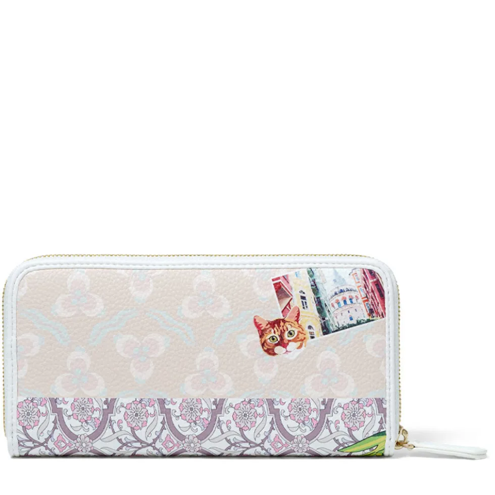 Portafoglio Donna Zip Around BRACCIALINI linea Cartoline stampa Istanbul