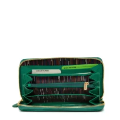 Portafoglio Donna Zip Around GIANNI CONTI linea Oliver in Pelle Verde