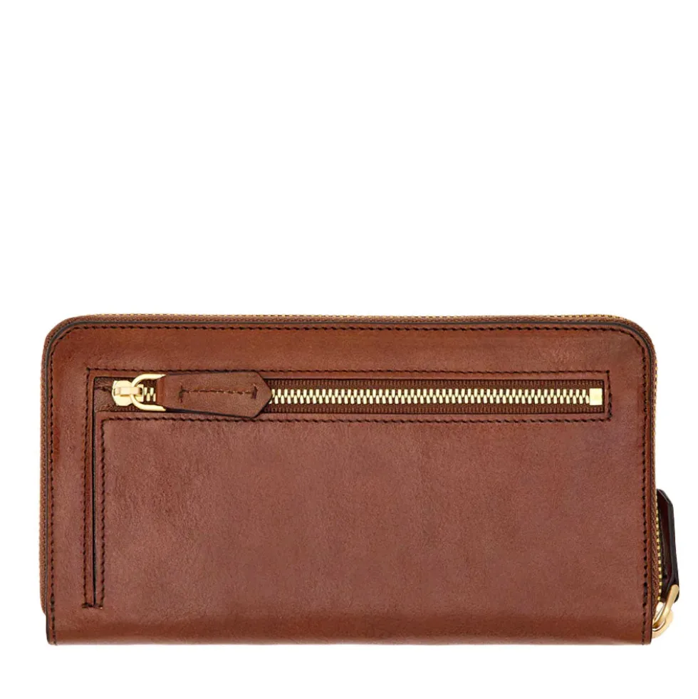 Portafoglio Donna Zip Around THE BRIDGE linea Lucrezia in Pelle Marrone