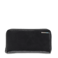 Portafoglio Donna Zip Around PIQUADRO In Pelle Nera Linea Blue Square - PD1515B2R