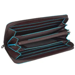 Portafoglio Donna Zip Around PIQUADRO In Pelle Nera Linea Blue Square - PD1515B2R