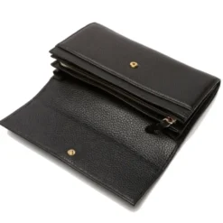 Portafoglio Grande COCCINELLE in Pelle Martellata Linea Metallic Soft colore Nero