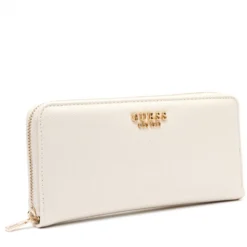 Portafoglio GUESS Chiuso con Zip Linea Amorette colore Off White