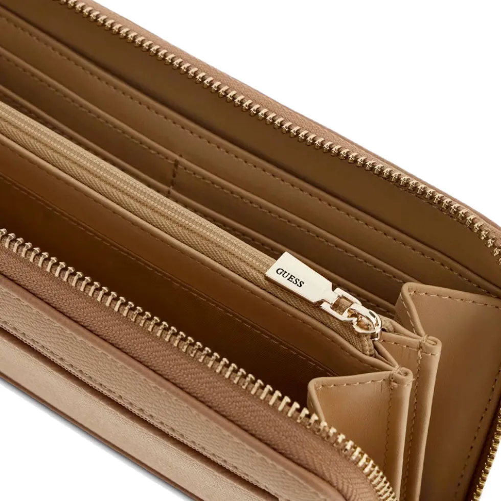 Portafoglio GUESS Chiuso con Zip Linea Amorette colore Beige