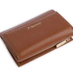 Portafoglio Piccolo COCCINELLE in Pelle Martellata Linea Metallic Soft colore Cognac