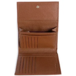 Portafoglio Piccolo COCCINELLE in Pelle Martellata Linea Metallic Soft colore Cognac