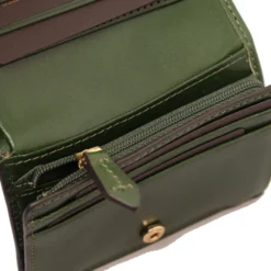 Portafoglio Piccolo con Bottone THE BRIDGE linea Lucrezia in Pelle Verde Inglese