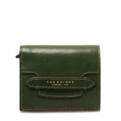 Portafoglio Piccolo con Bottone THE BRIDGE linea Lucrezia in Pelle Verde Inglese