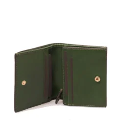 Portafoglio Piccolo con Bottone THE BRIDGE linea Lucrezia in Pelle Verde Inglese
