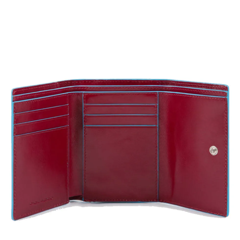Portafoglio Piccolo Donna PIQUADRO In Pelle Rossa Linea Blue Square - PD5216B2R