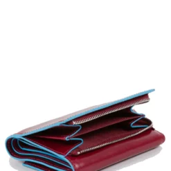 Portafoglio Piccolo Donna PIQUADRO In Pelle Rossa Linea Blue Square - PD5216B2R