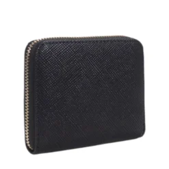 Portafoglio Piccolo GUESS Chiuso con Zip Linea Laurel Colore Nero Stampa Saffiano