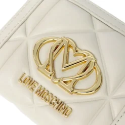 Portafoglio Piccolo Zip Around LOVE MOSCHINO linea Embossed Avorio