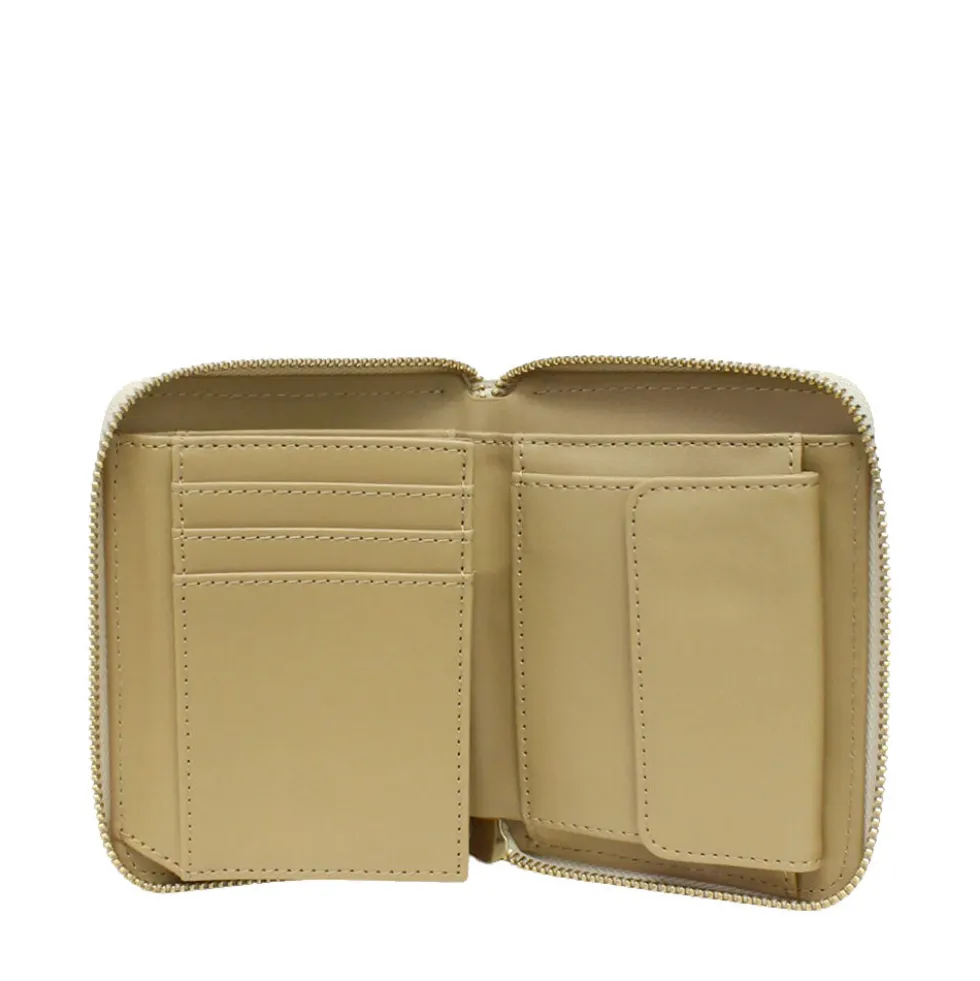 Portafoglio Piccolo Zip Around LOVE MOSCHINO linea Embossed Avorio