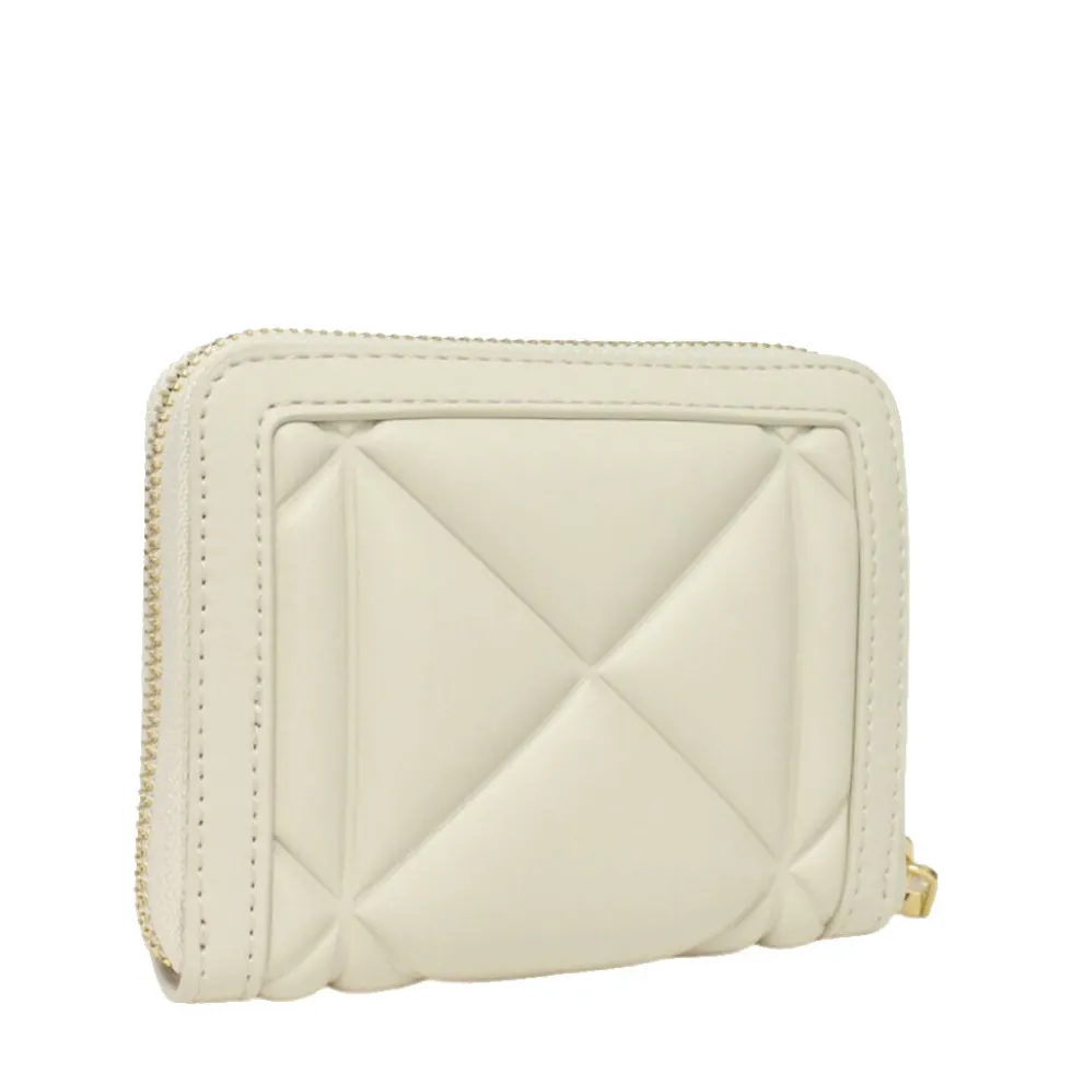 Portafoglio Piccolo Zip Around LOVE MOSCHINO linea Embossed Avorio