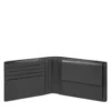 Portafoglio Piquadro Uomo con Portamonete in Pelle Chevron - Nero - PU257P16